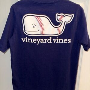 Vineyard Vines Navy Short-Sleeve Whale Baseball Graphic Tee